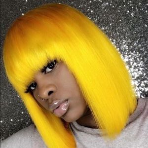 10” Yellow Bob Wig Unit